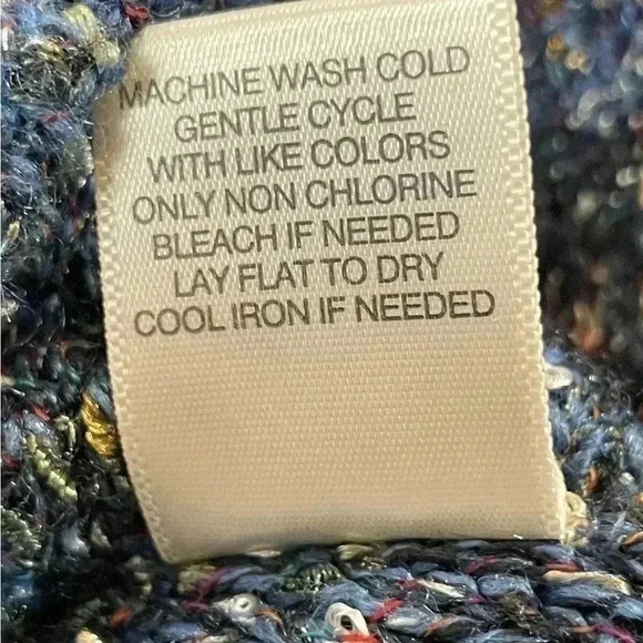 Cj Banks Speckled Knit Cardigan Soft Sweater Blue Button Women's Size L HOLIDAY - Picture 14 of 16